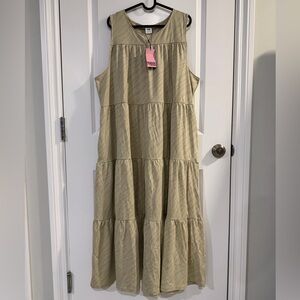 Smash + Tess Cotton Sleeveless Tiered Maxi Dress with Pockets